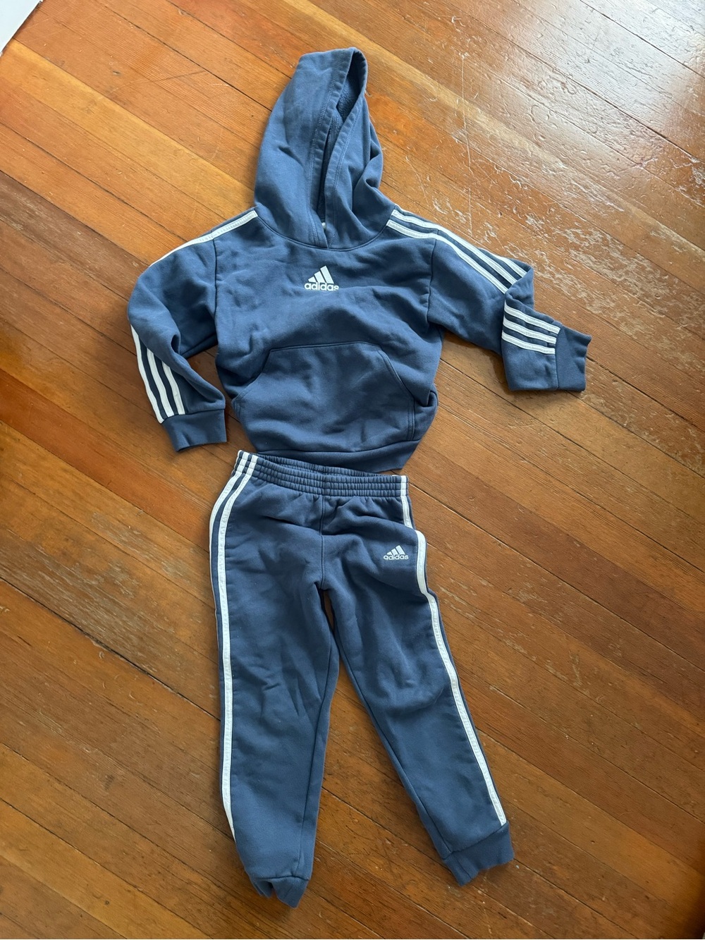Adidas Boys Steel Blue Hoodie & Jogger Set
